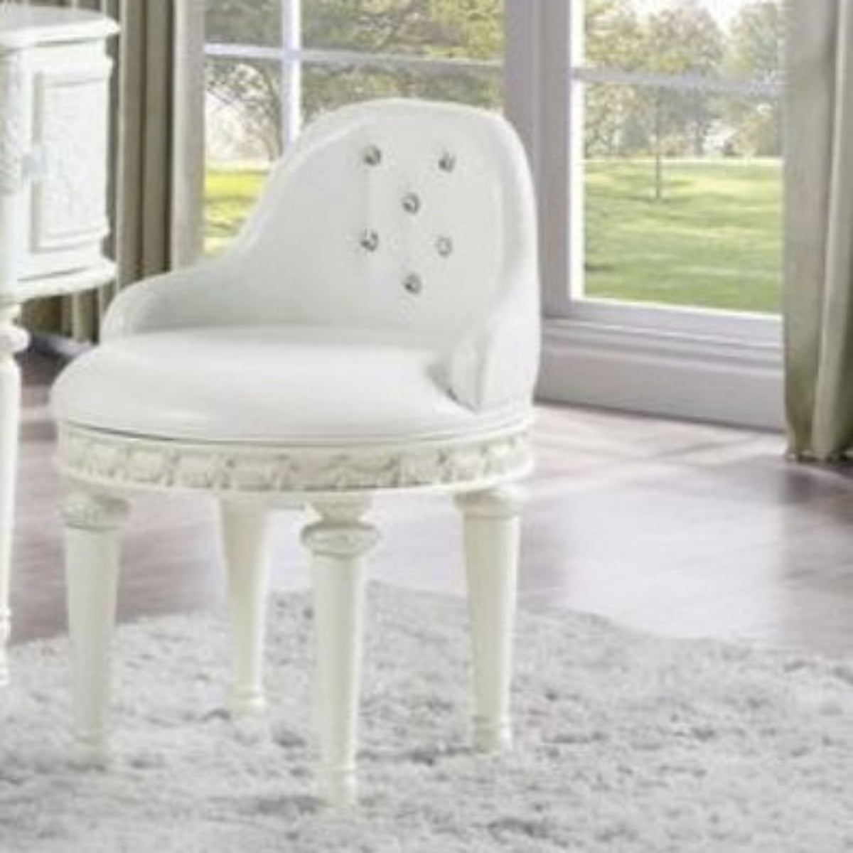 Dorothy - Vanity Chair With Swivel Chair Only - Ivory