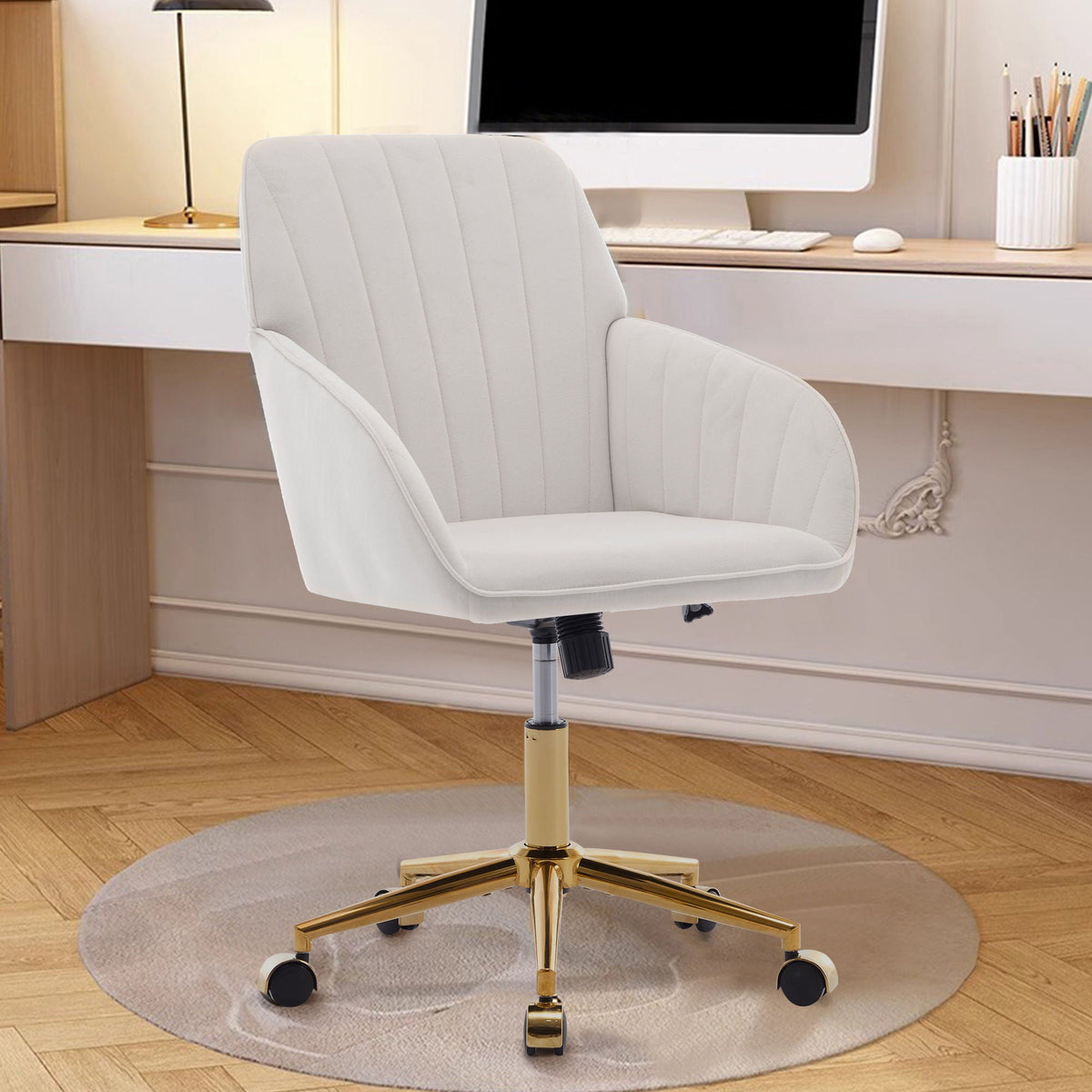 The SPRINT-E1 Velvet & Bouclé Brainstorming Swivel Chair