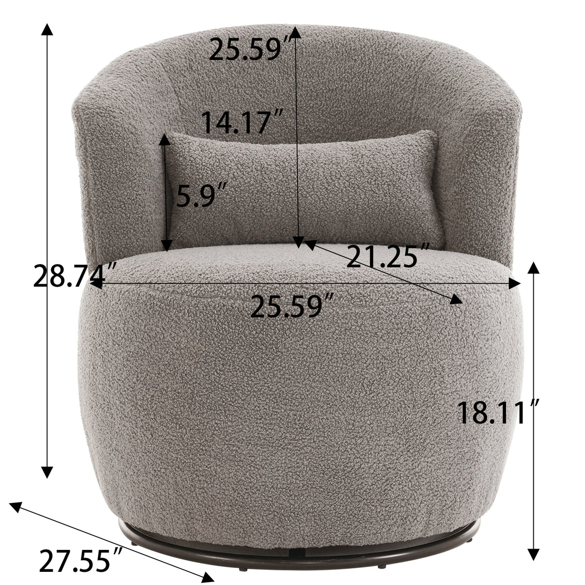 The SPRINT-R11 Teddy Plush Architectural Studio Swivel Chair