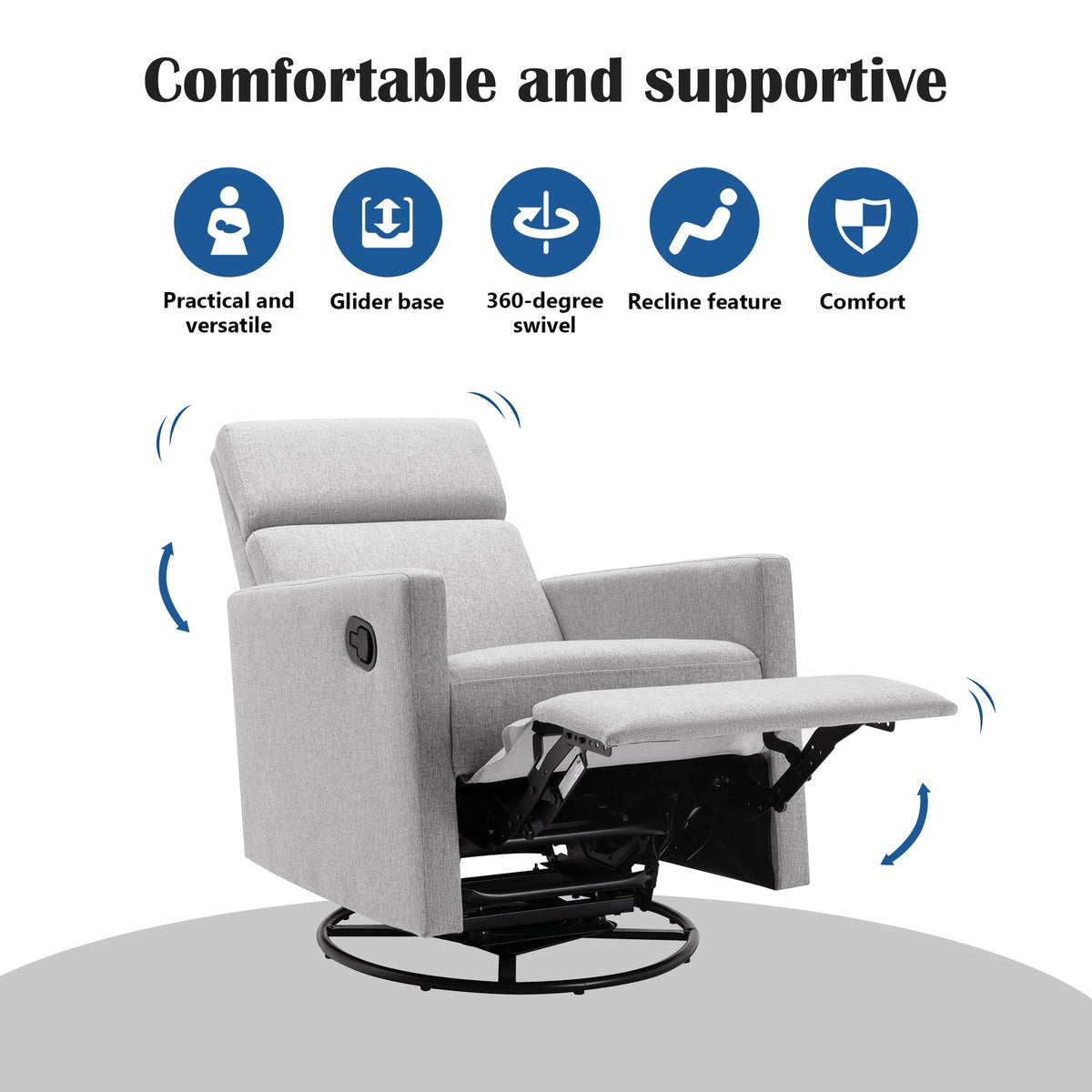 The SPRINT-R5 Multi-Function Glider & Recline Studio Swivel Chair