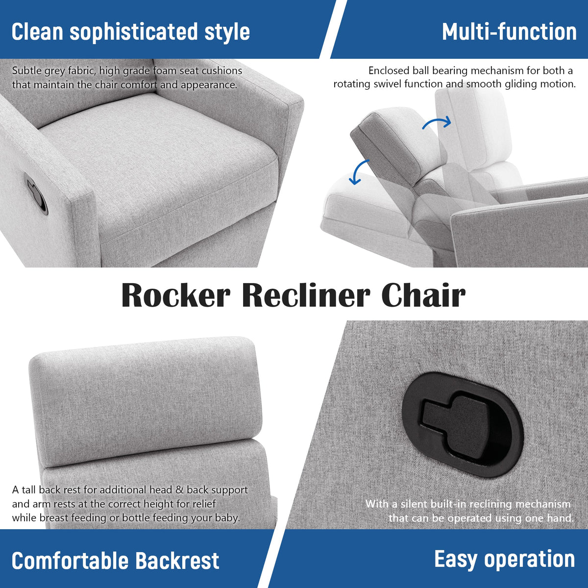 The SPRINT-R5 Multi-Function Glider & Recline Studio Swivel Chair