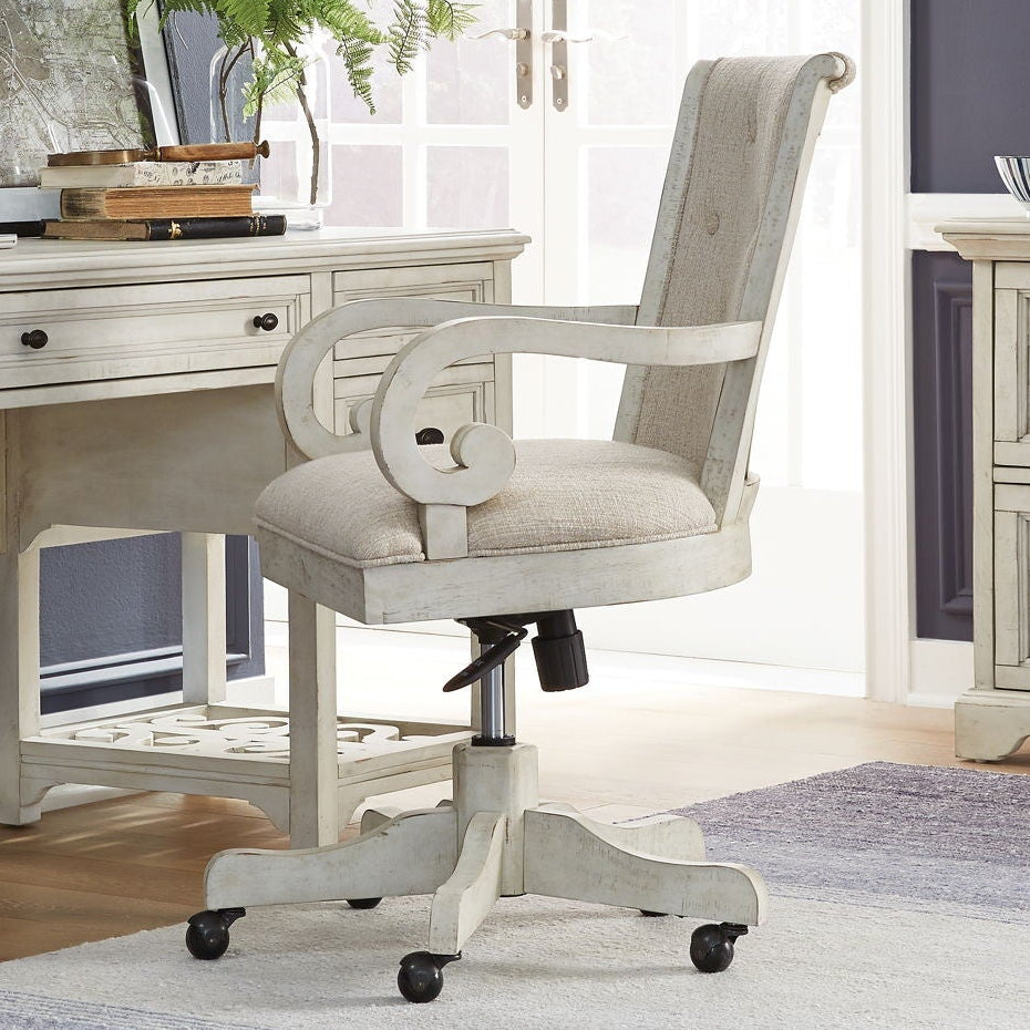 Bronwyn - Fully Upholstered Swivel Chair - Alabaster
