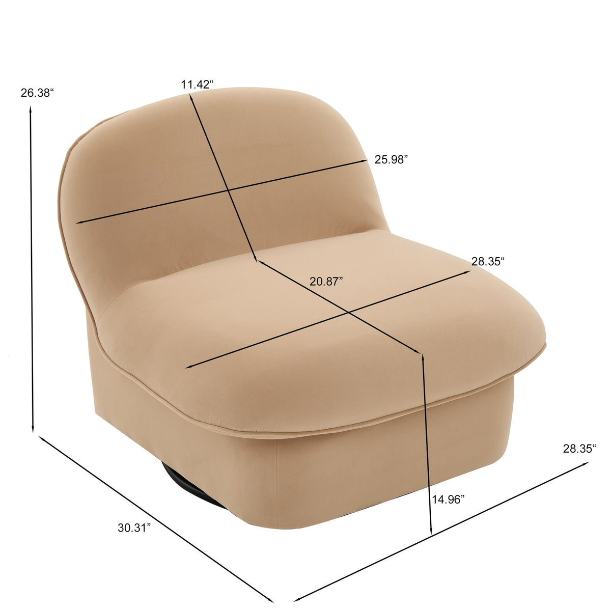 The SPRINT-R1 Pumpkin Sculptural Studio Swivel Chair