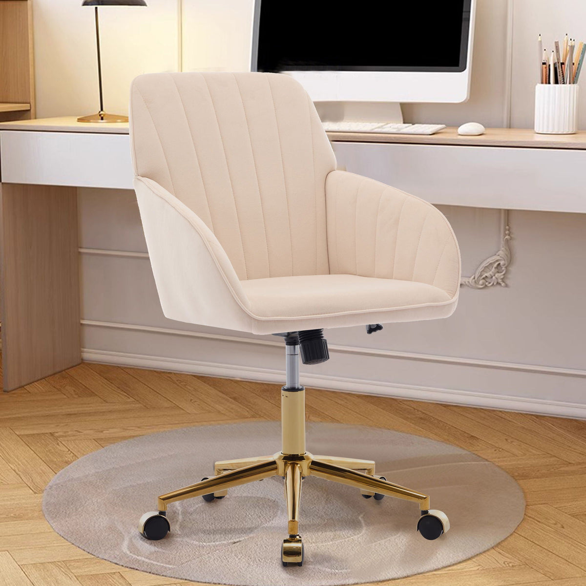 The SPRINT-E1 Velvet & Bouclé Brainstorming Swivel Chair