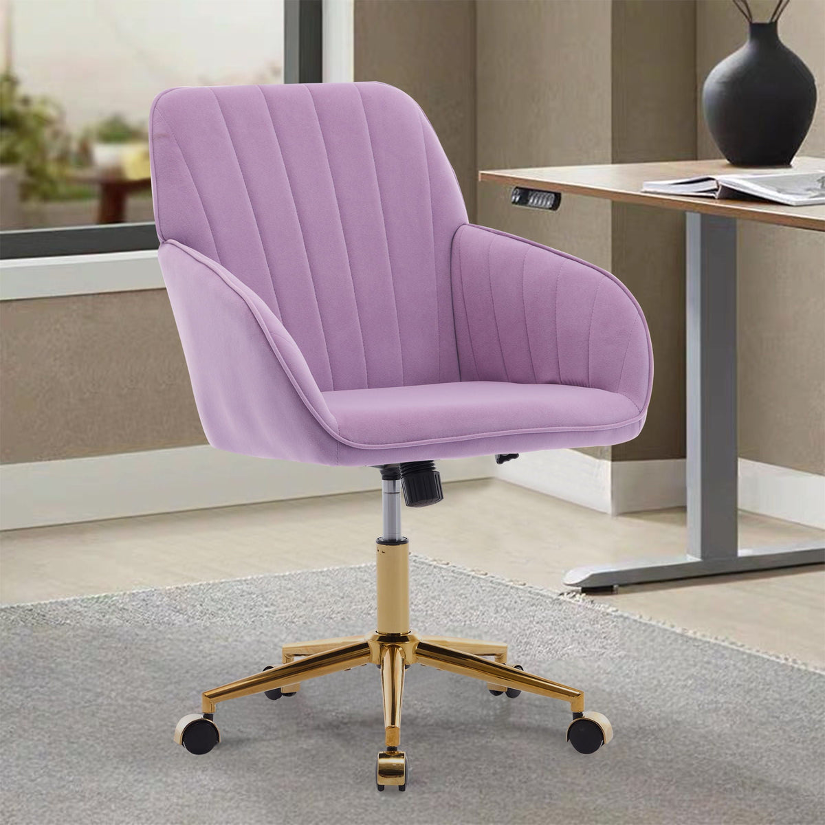 The SPRINT-E1 Velvet & Bouclé Brainstorming Swivel Chair