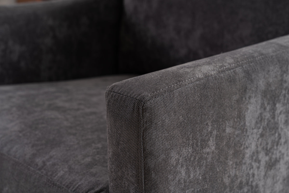 Large swivel chair, soft cushion armchair, modern chair, skin friendly gradient linen fabric, comfortable sitting gray