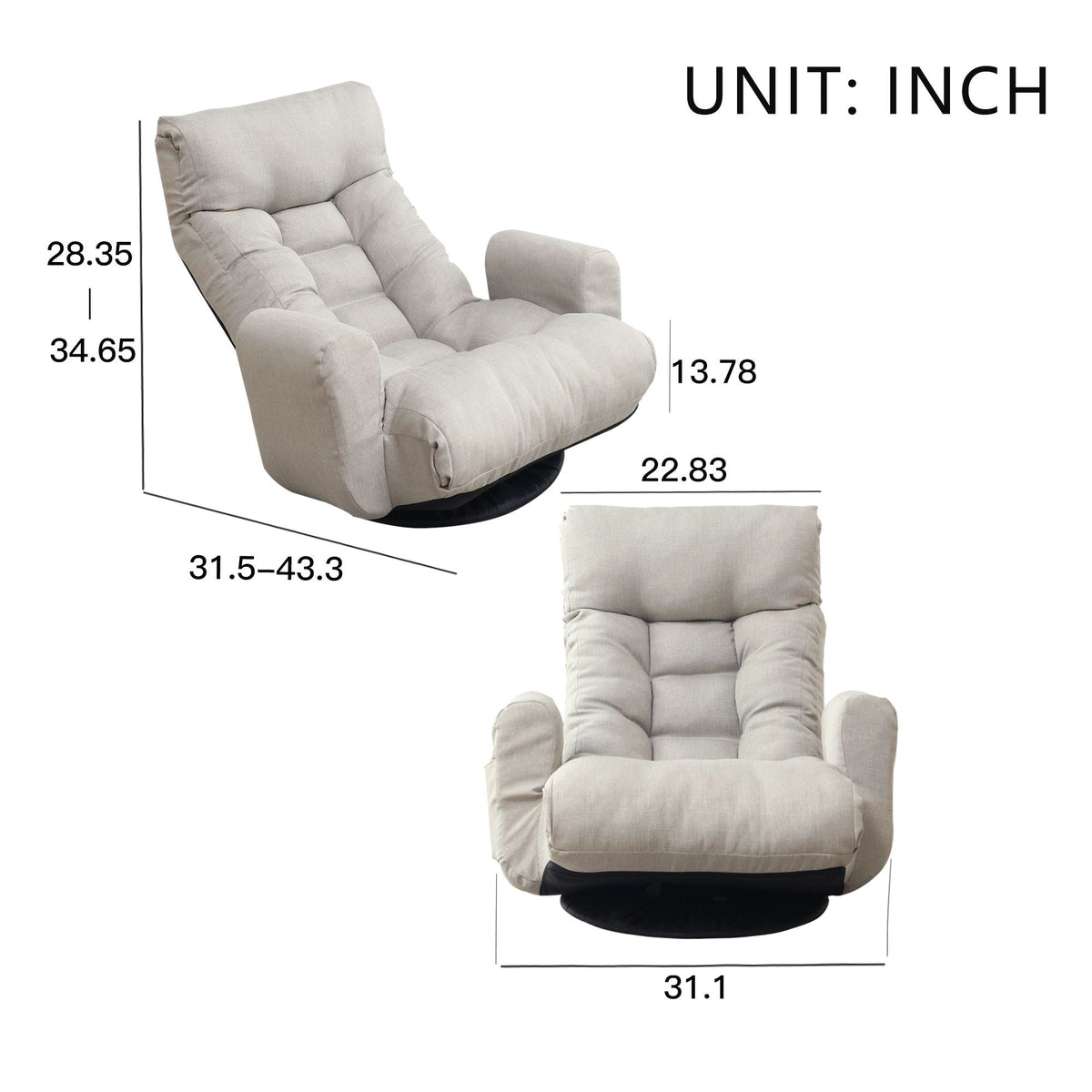 The SPRINT-R4 Adjustable Recline Studio Lounge Swivel Chair