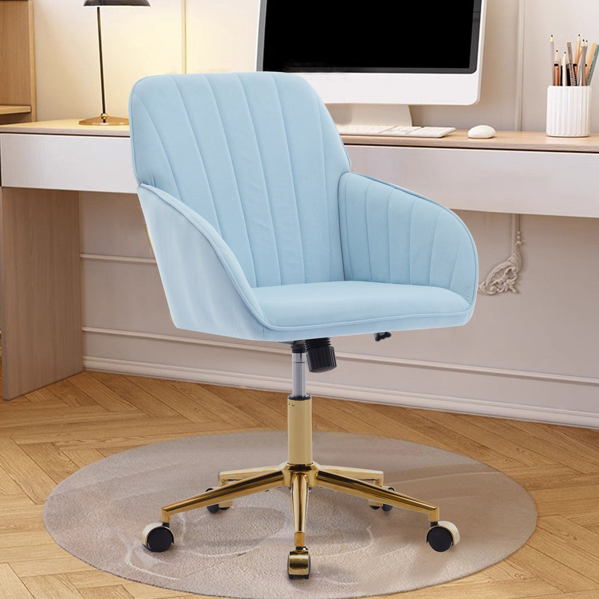 The SPRINT-E1 Velvet & Bouclé Brainstorming Swivel Chair