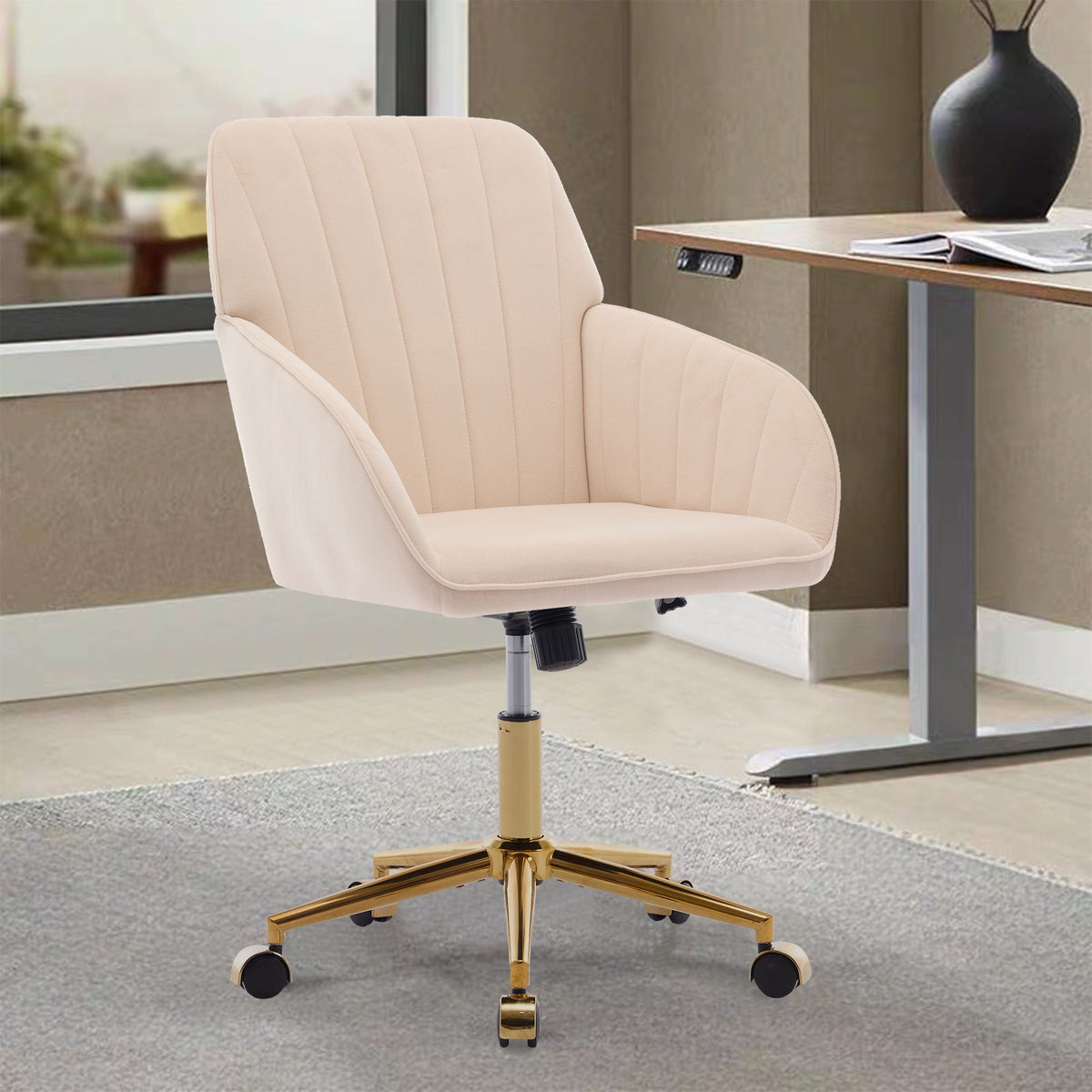 The SPRINT-E1 Velvet & Bouclé Brainstorming Swivel Chair
