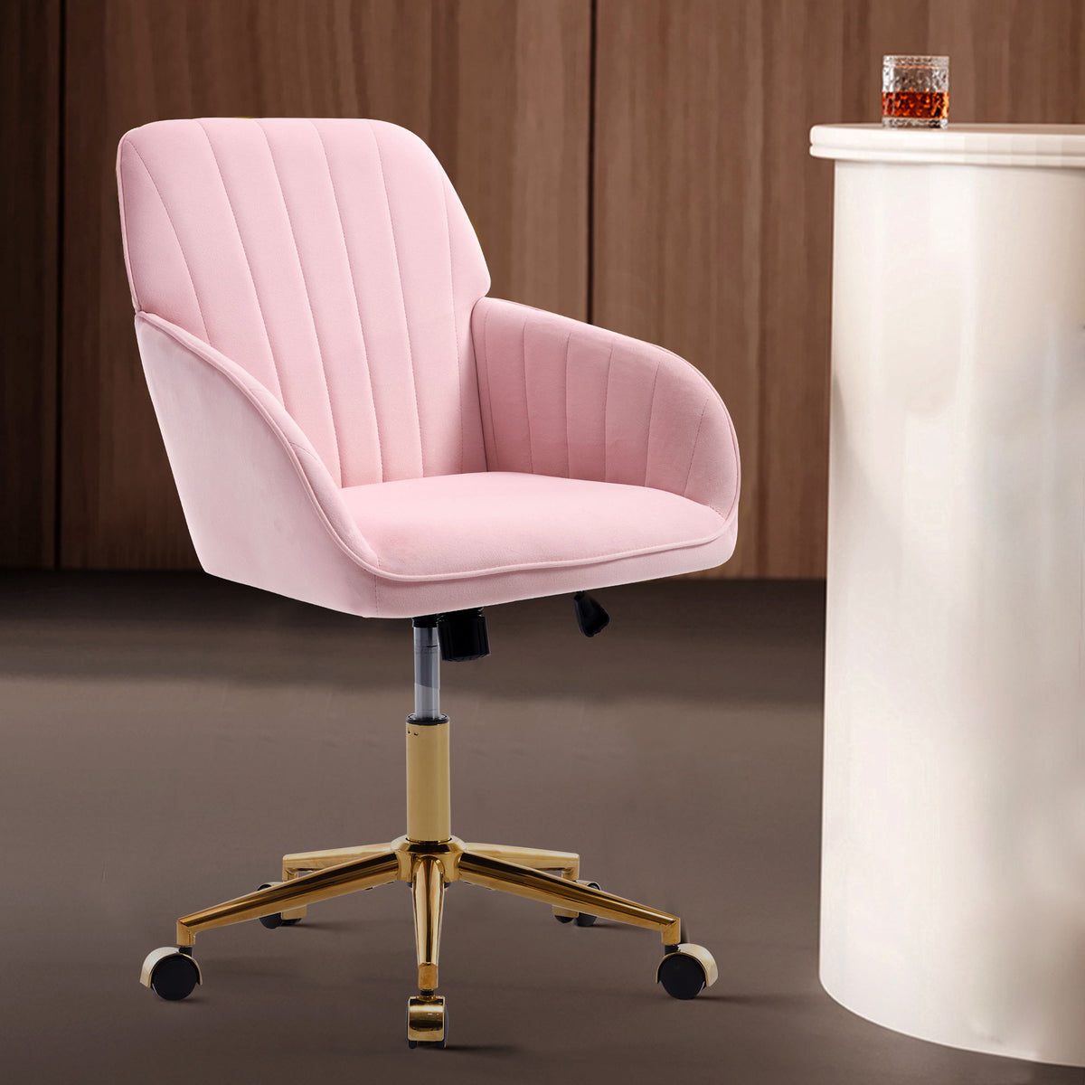 The SPRINT-E1 Velvet & Bouclé Brainstorming Swivel Chair
