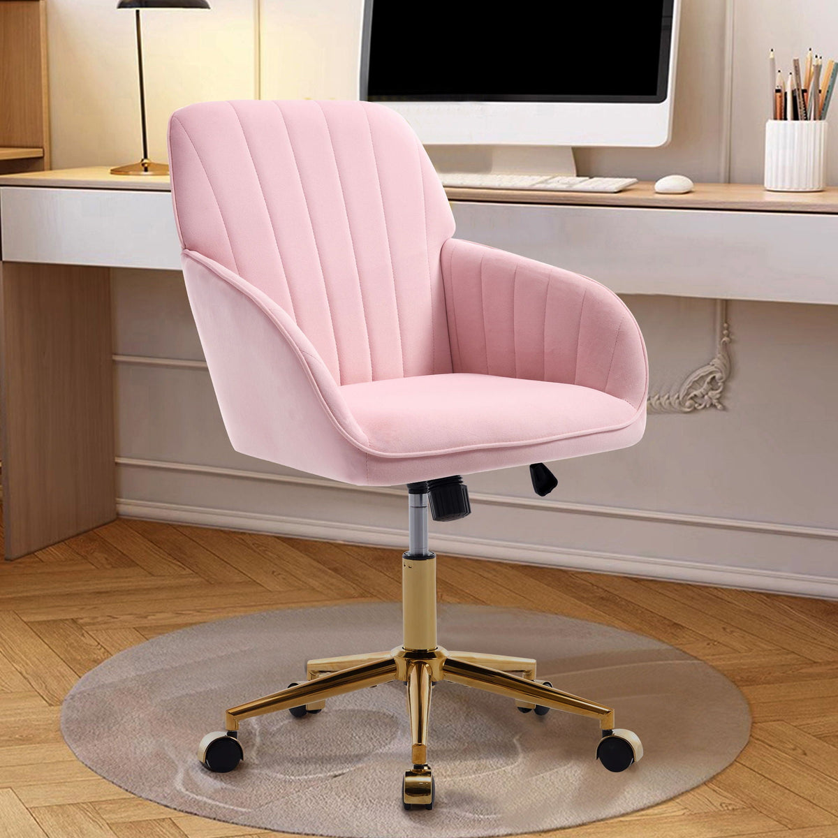 The SPRINT-E1 Velvet & Bouclé Brainstorming Swivel Chair