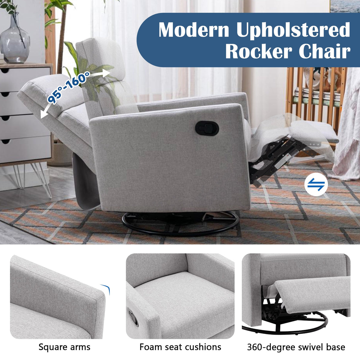 The SPRINT-R5 Multi-Function Glider & Recline Studio Swivel Chair