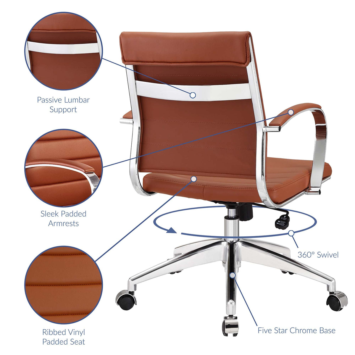 The SPRINT-E11 Jive Ribbed Executive Studio Swivel Chair