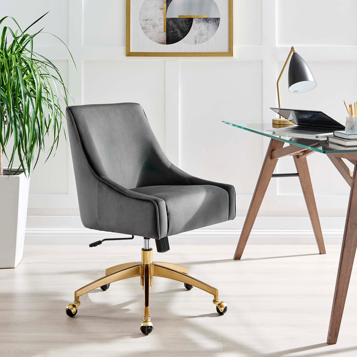 The SPRINT-E10 Discern Performance Velvet Studio Swivel Chair