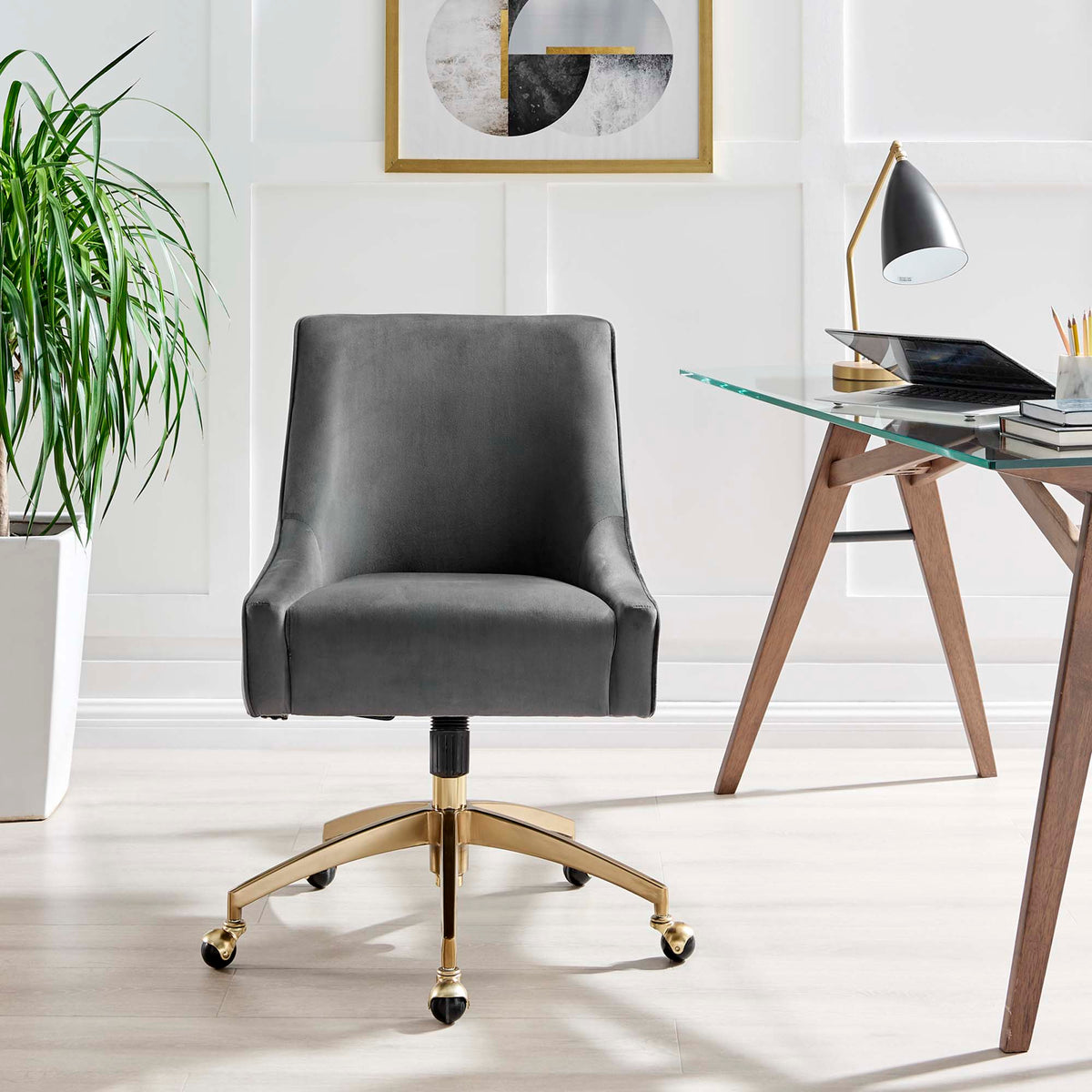 The SPRINT-E10 Discern Performance Velvet Studio Swivel Chair