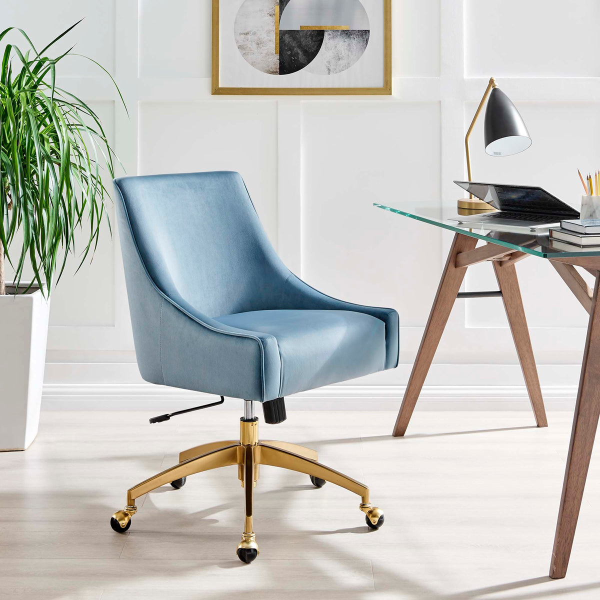 The SPRINT-E10 Discern Performance Velvet Studio Swivel Chair