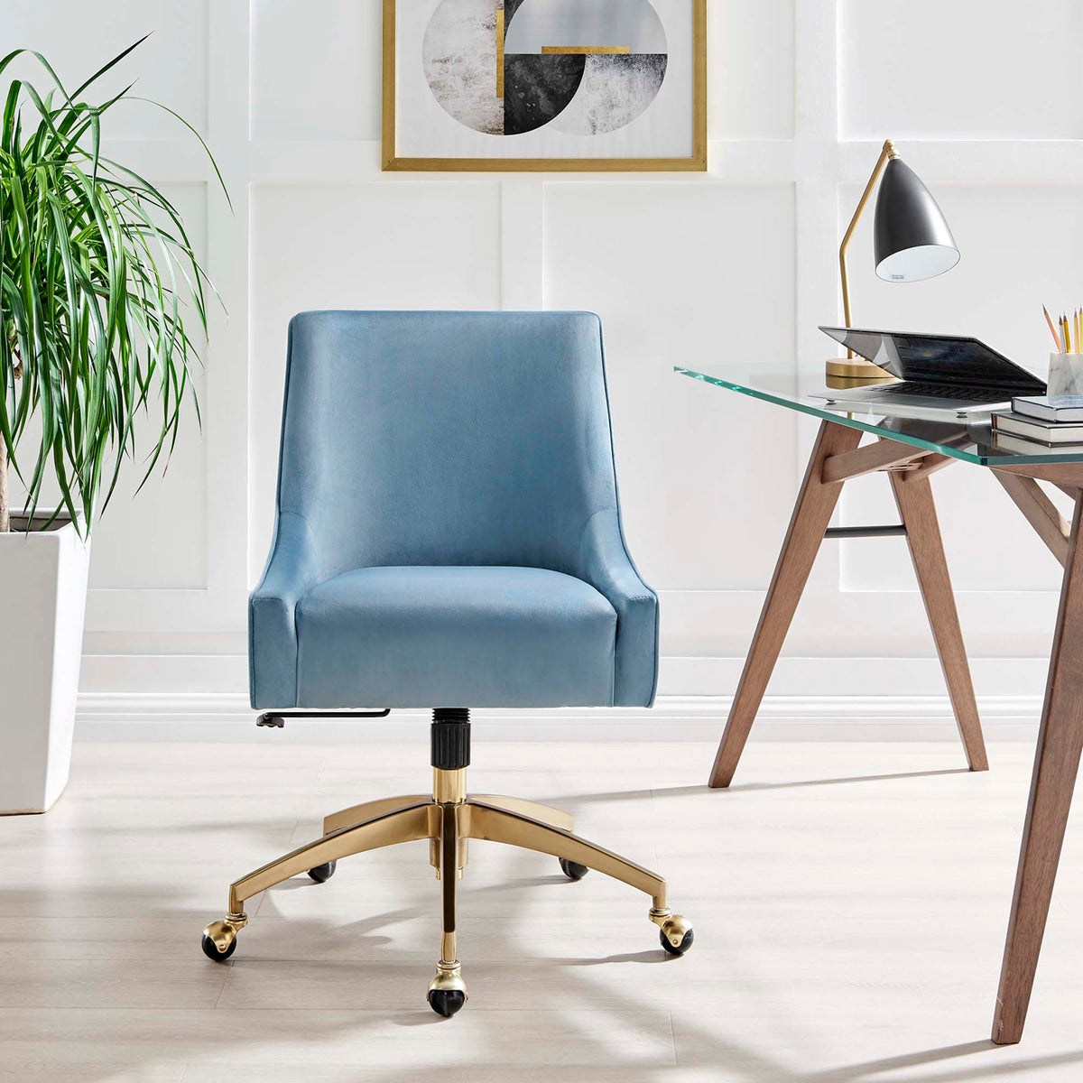 The SPRINT-E10 Discern Performance Velvet Studio Swivel Chair