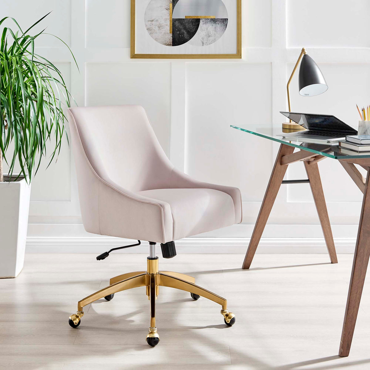 The SPRINT-E10 Discern Performance Velvet Studio Swivel Chair