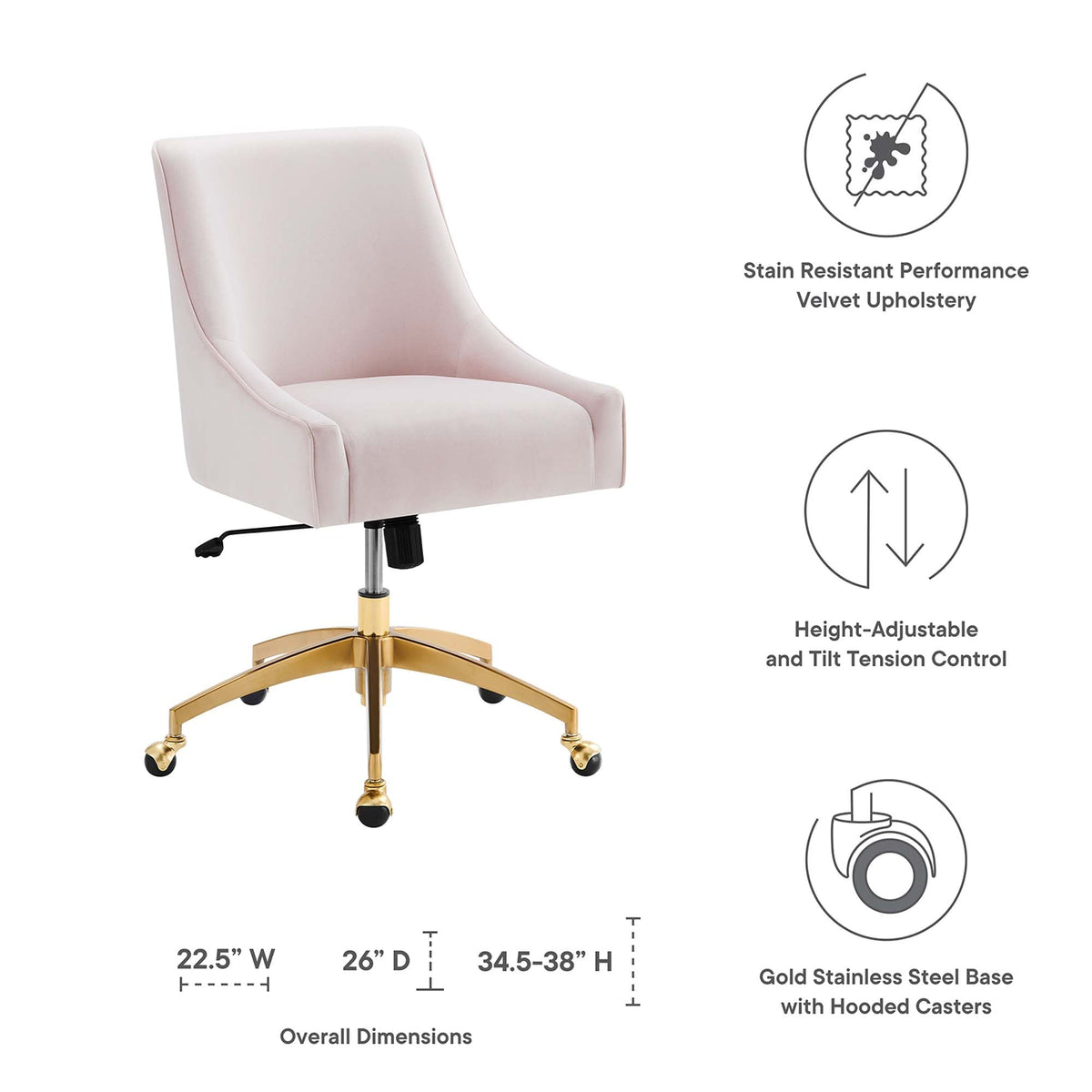 The SPRINT-E10 Discern Performance Velvet Studio Swivel Chair