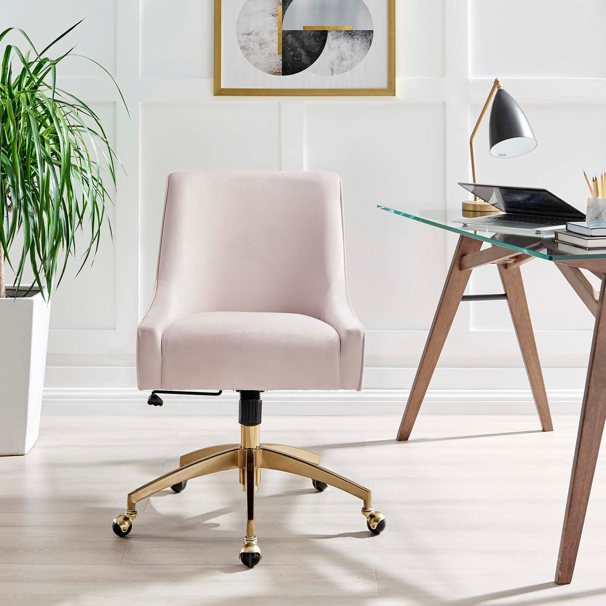 The SPRINT-E10 Discern Performance Velvet Studio Swivel Chair
