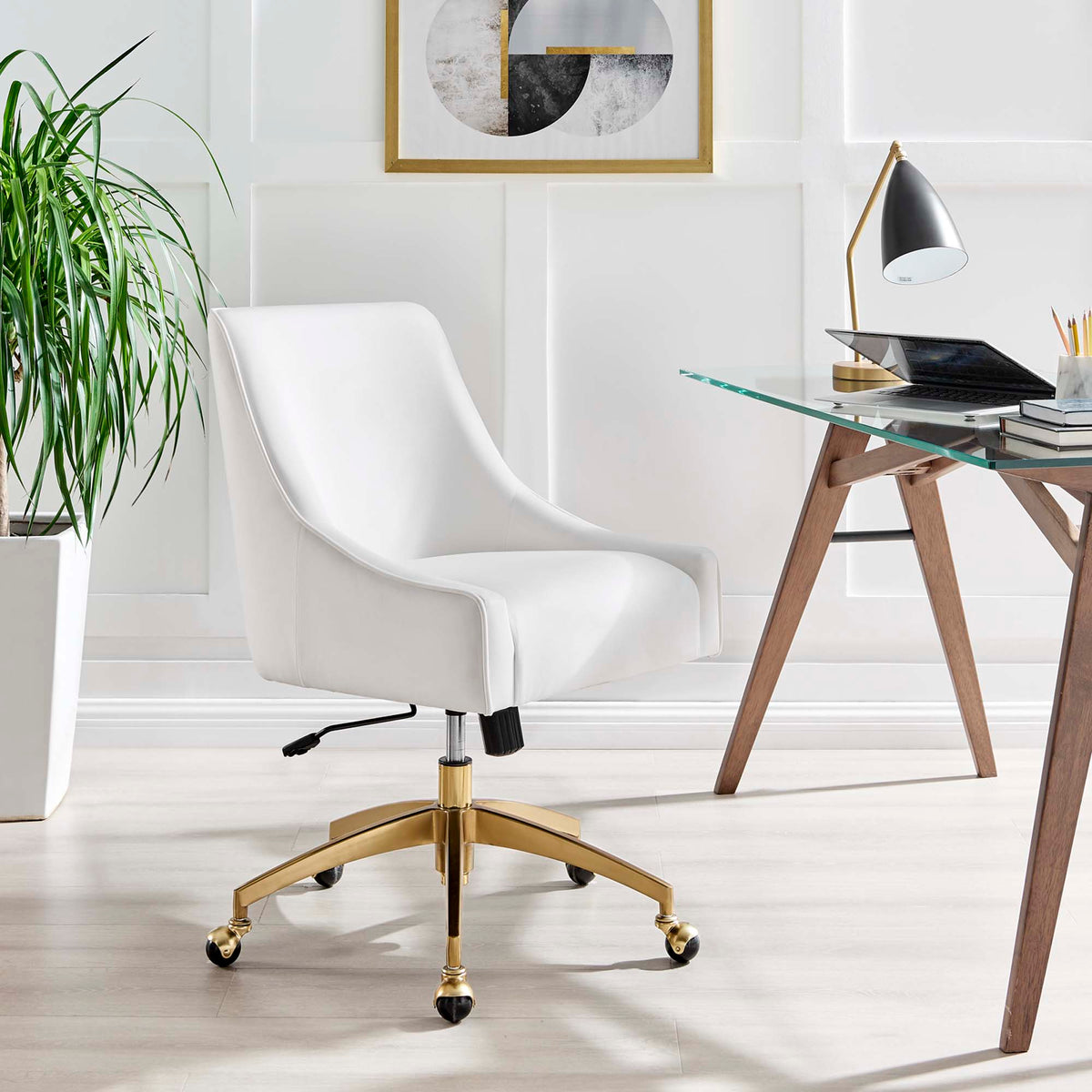 The SPRINT-E10 Discern Performance Velvet Studio Swivel Chair