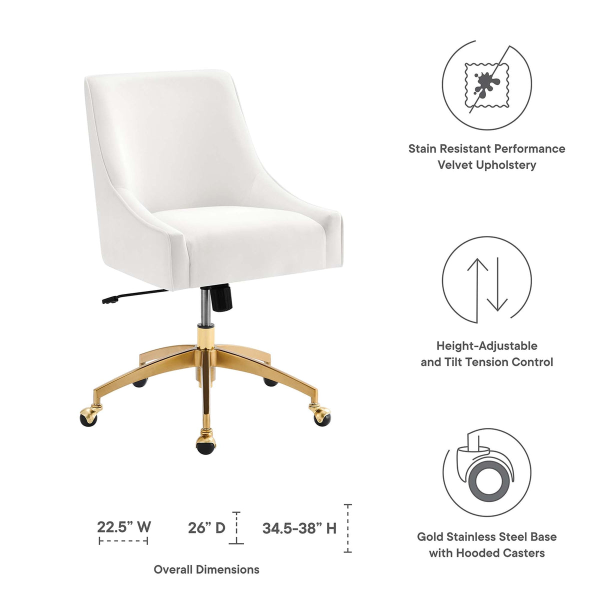 The SPRINT-E10 Discern Performance Velvet Studio Swivel Chair