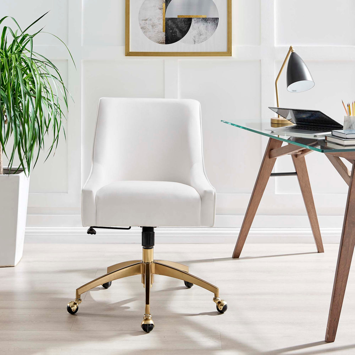 The SPRINT-E10 Discern Performance Velvet Studio Swivel Chair