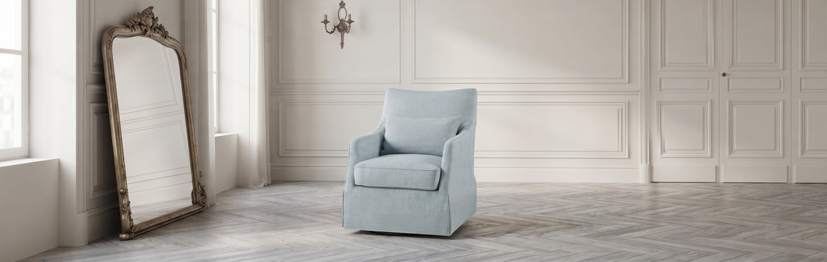 Traditional Design London Skirted Swivel Chair
