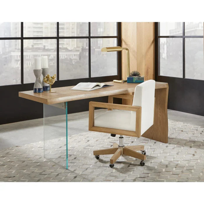 The SPRINT-E12 Seabourne Solid Wood Canvas Studio Swivel Chair