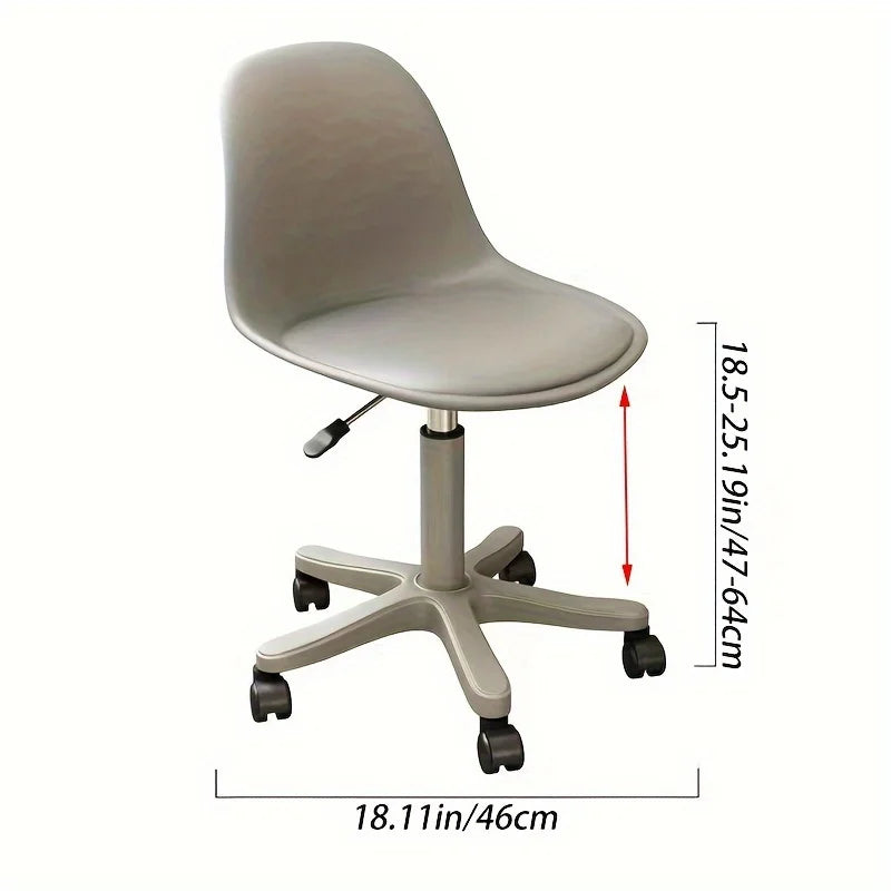 Roller Stool with 136.08 KG Weight Capacity: Round Swivel Chair with Backrest, 360° Rotation, Adjustable Height