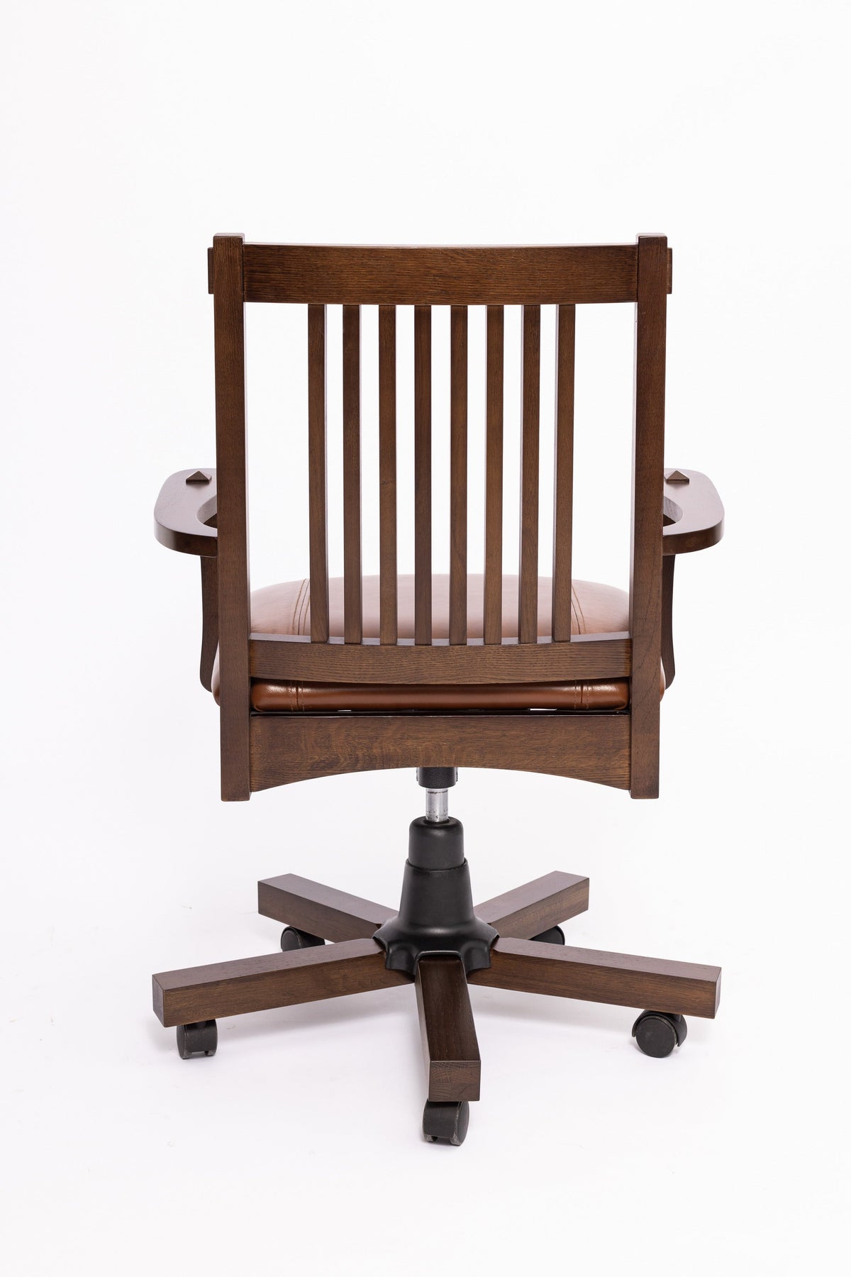 The SPRINT-E13 Arts & Crafts Mission Solid Oak Swivel Chair