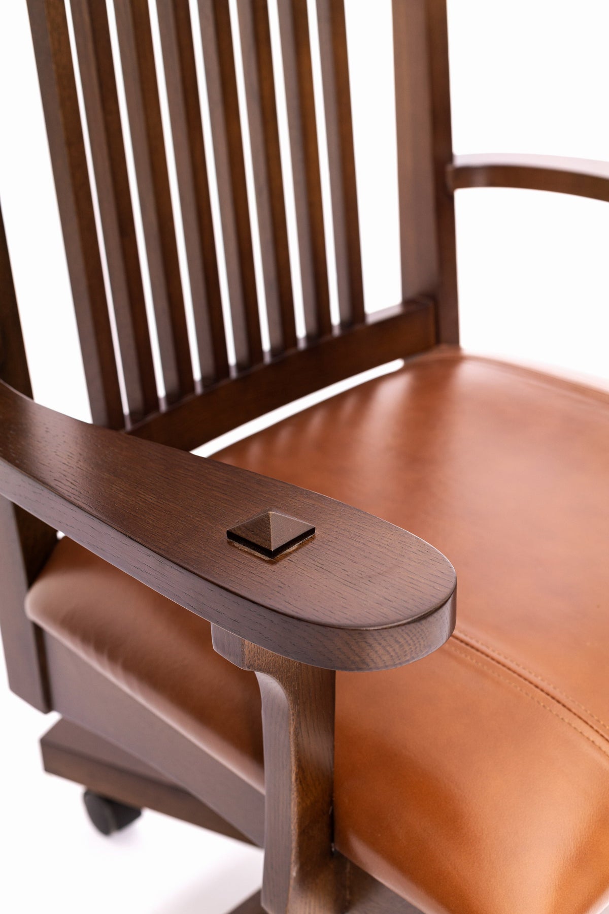 The SPRINT-E13 Arts & Crafts Mission Solid Oak Swivel Chair