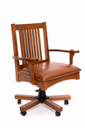 The SPRINT-E13 Arts & Crafts Mission Solid Oak Swivel Chair