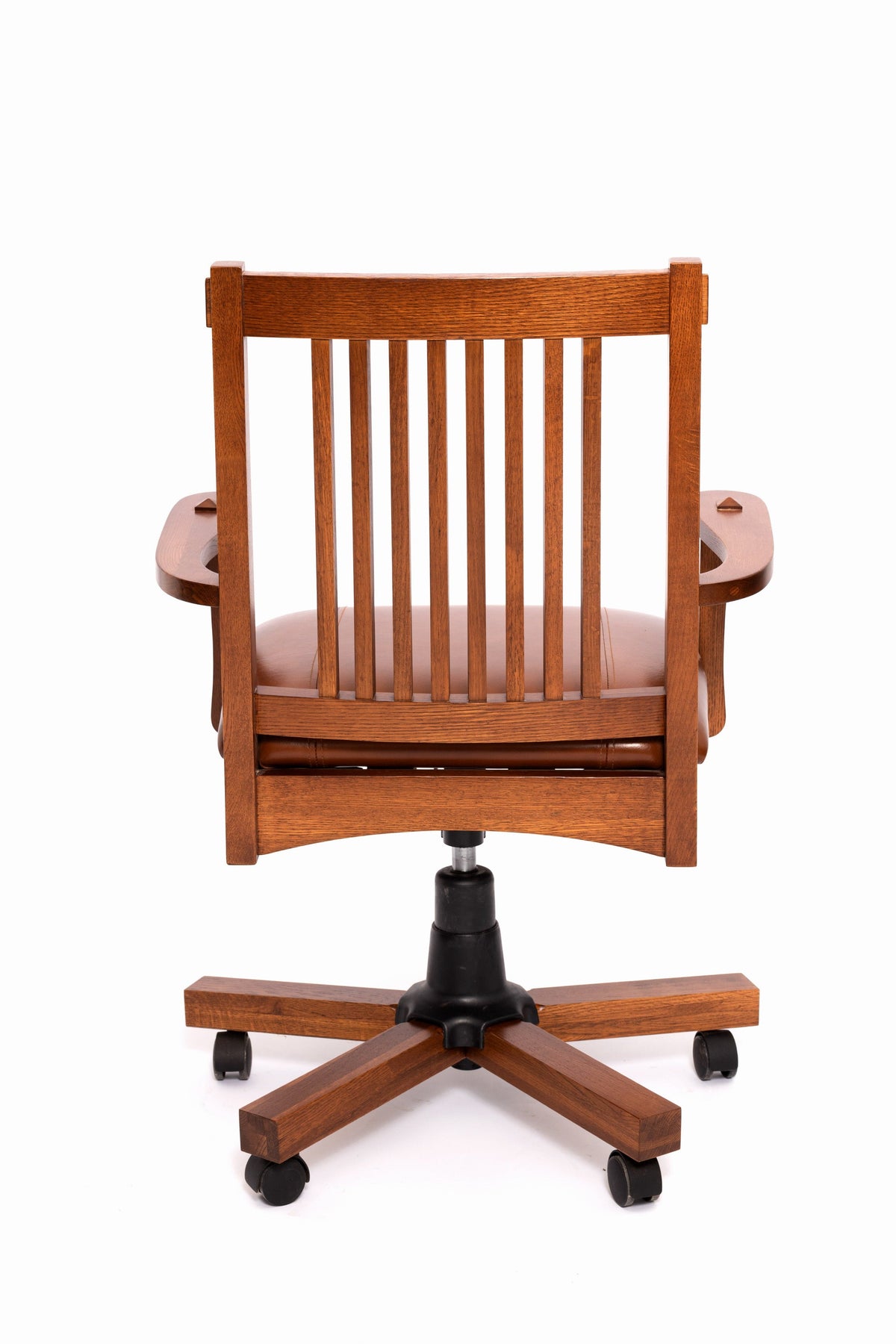 The SPRINT-E13 Arts & Crafts Mission Solid Oak Swivel Chair