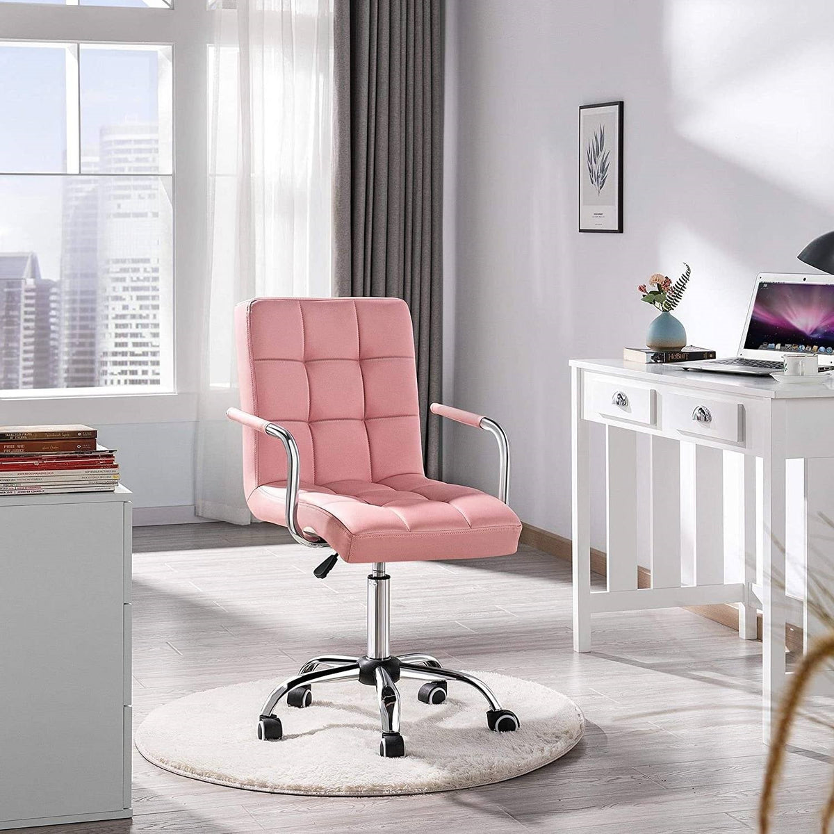 The SPRINT-E3 Modern Leatherette & Chrome Swivel Studio Chair