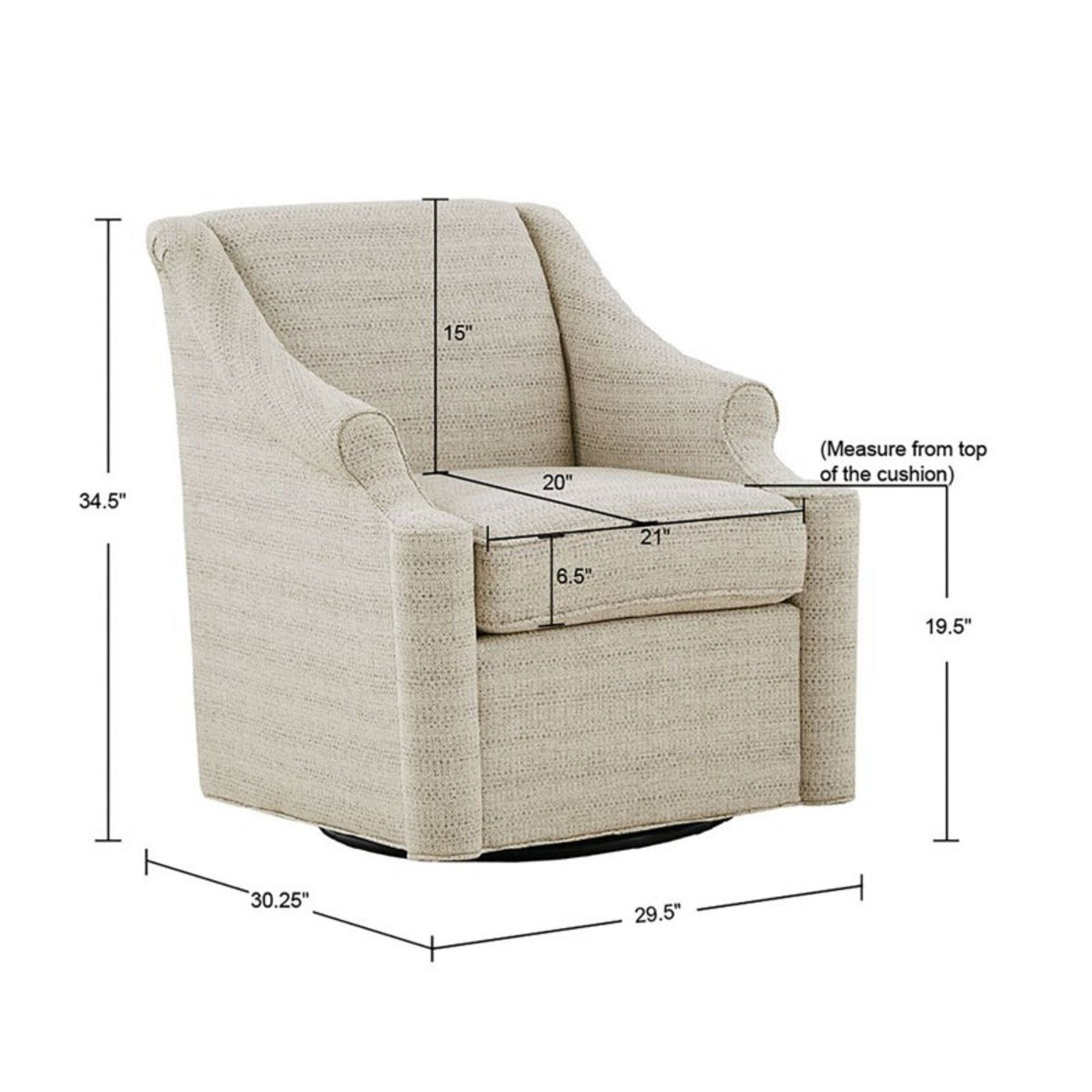 The SPRINT-R12 Justin Jacquard Swivel Glider Studio Chair