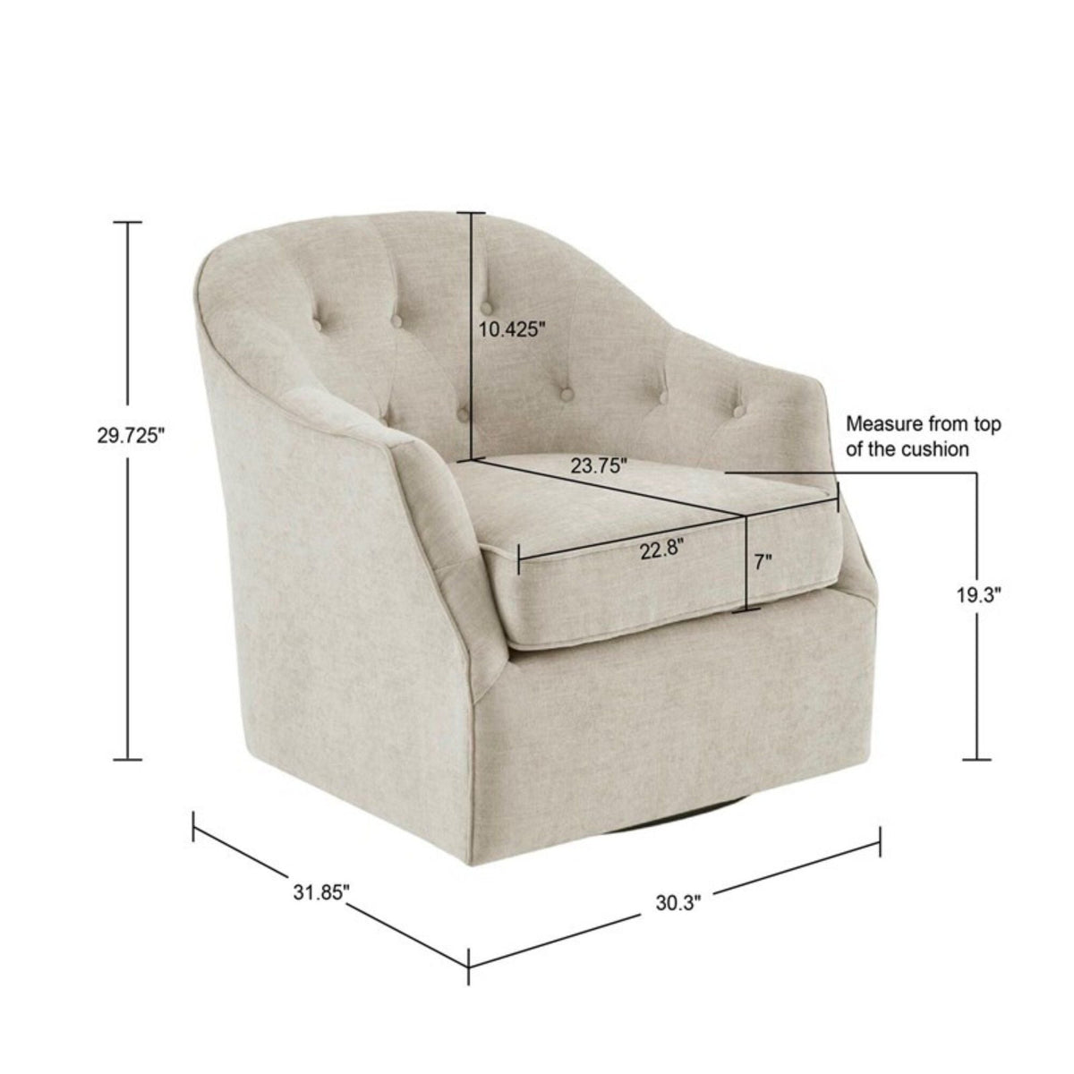 The SPRINT-R7 Calvin Tufted Architectural Studio Swivel Chair
