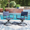 Rocky Creek - Sling Swivel Chair (Set of 2) - Blue / Gray