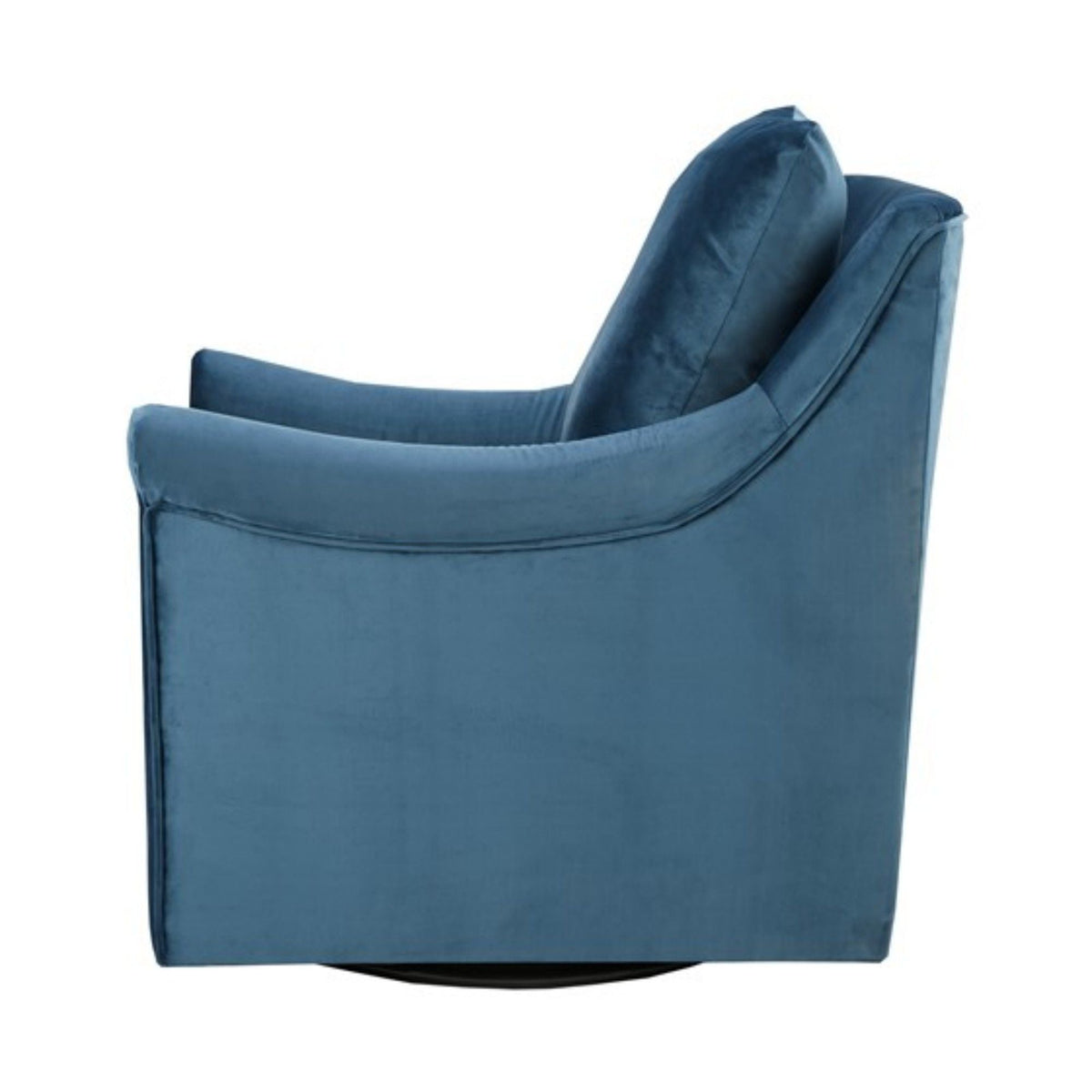 The SPRINT-R18 Curved-Arm Blue Velvet Studio Swivel Chair