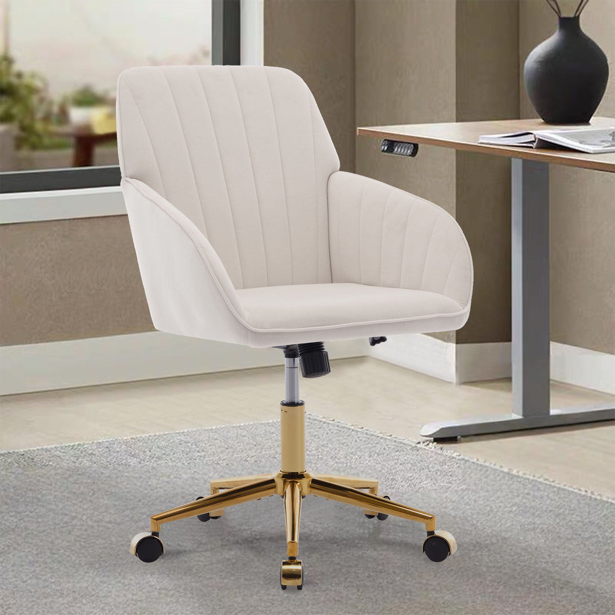 The SPRINT-E1 Velvet & Bouclé Brainstorming Swivel Chair