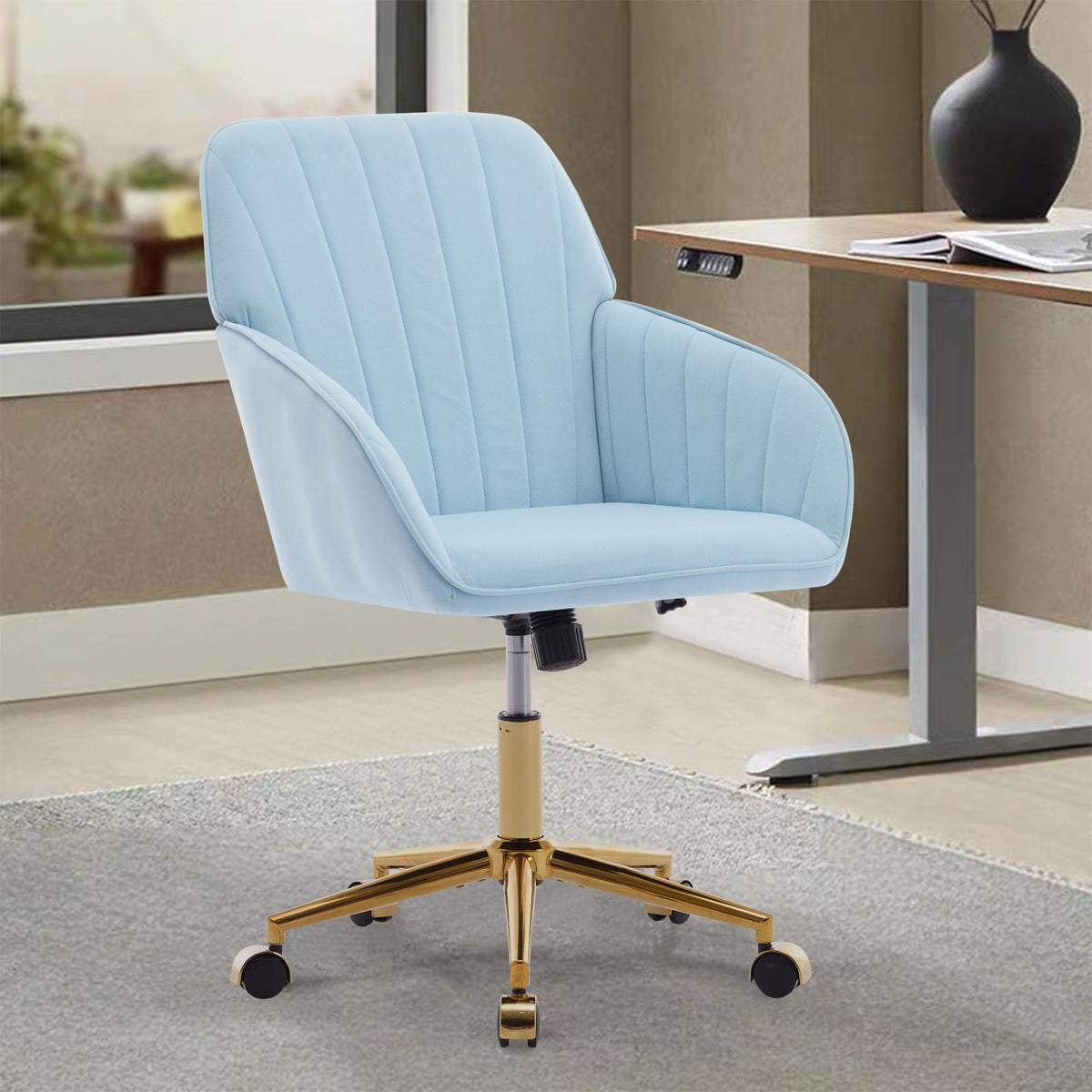 The SPRINT-E1 Velvet & Bouclé Brainstorming Swivel Chair